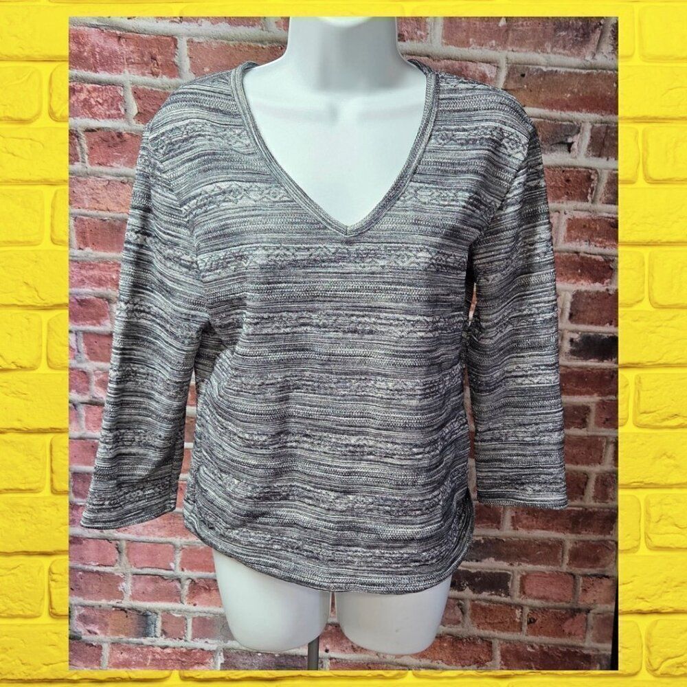 Women's FASHION BUG V Neck Metallic Top XL‎